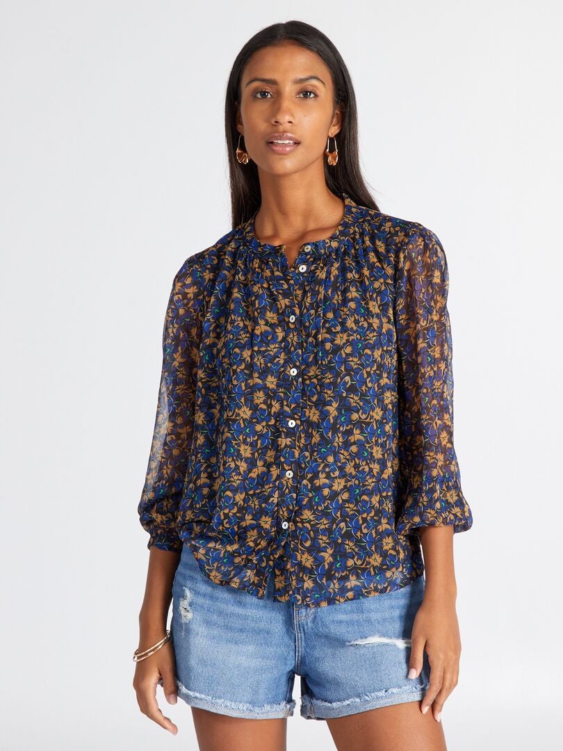 Blusa JDY Con Estampado De Leopardo AZUL Kiabi 22 00