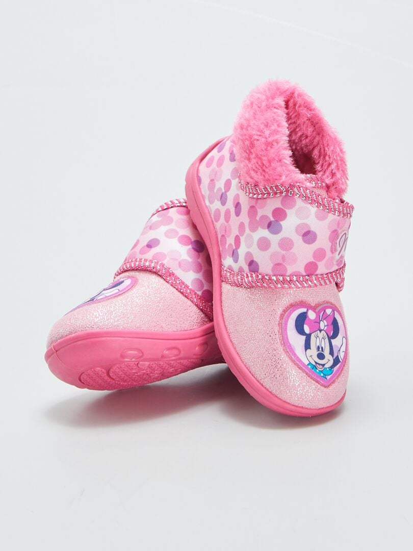 Botas De Casa Con Velcro Minnie Rosa Kiabi