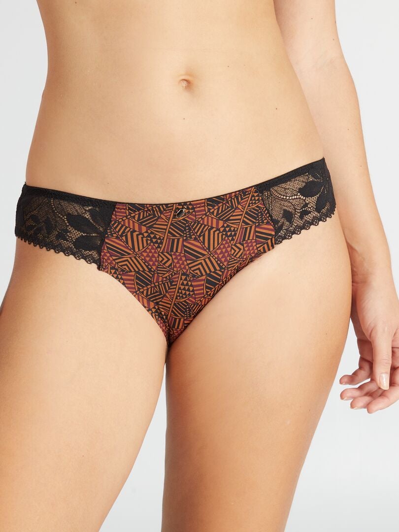 Braguita De Microfibra Y Encaje De Envie De Lingerie Marron Kiabi