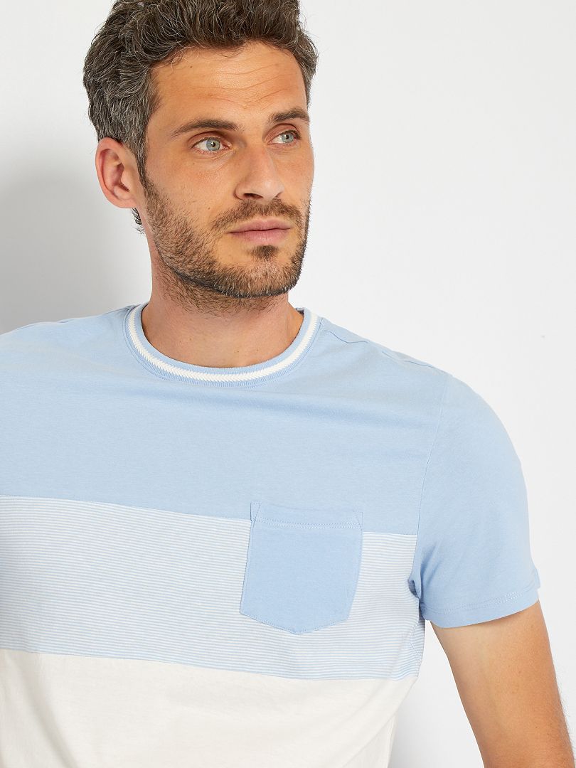 Camiseta Colorblock Con Bolsillo En El Pecho AZUL Kiabi 8 00