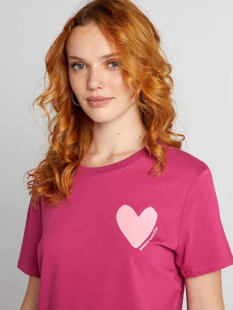 Camiseta Corazones ROSA Kiabi 5 00