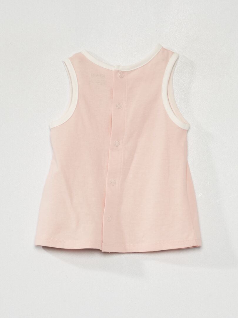 Camiseta sin mangas a rayas con mensaje de fantasía ROSA Kiabi 3 50