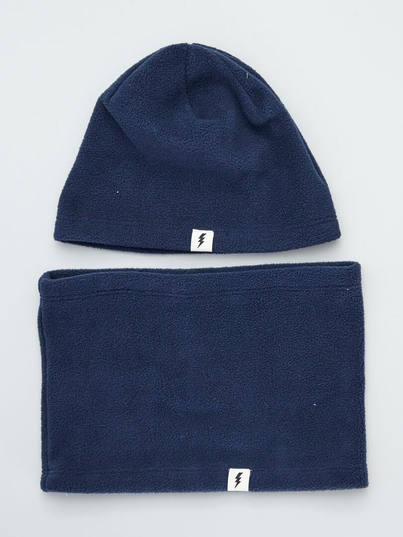 Conjunto Con Gorro Bufanda Tipo Braga Azul Kiabi