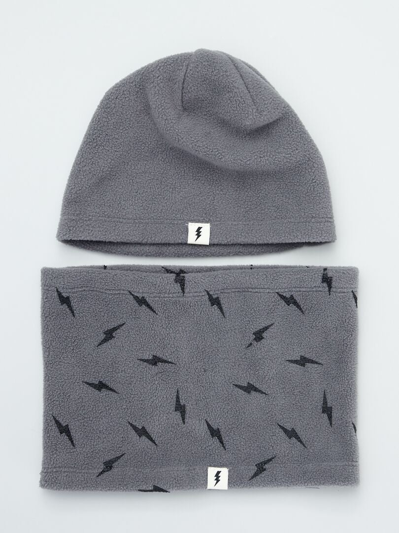 Conjunto Con Gorro Bufanda Tipo Braga Gris Kiabi