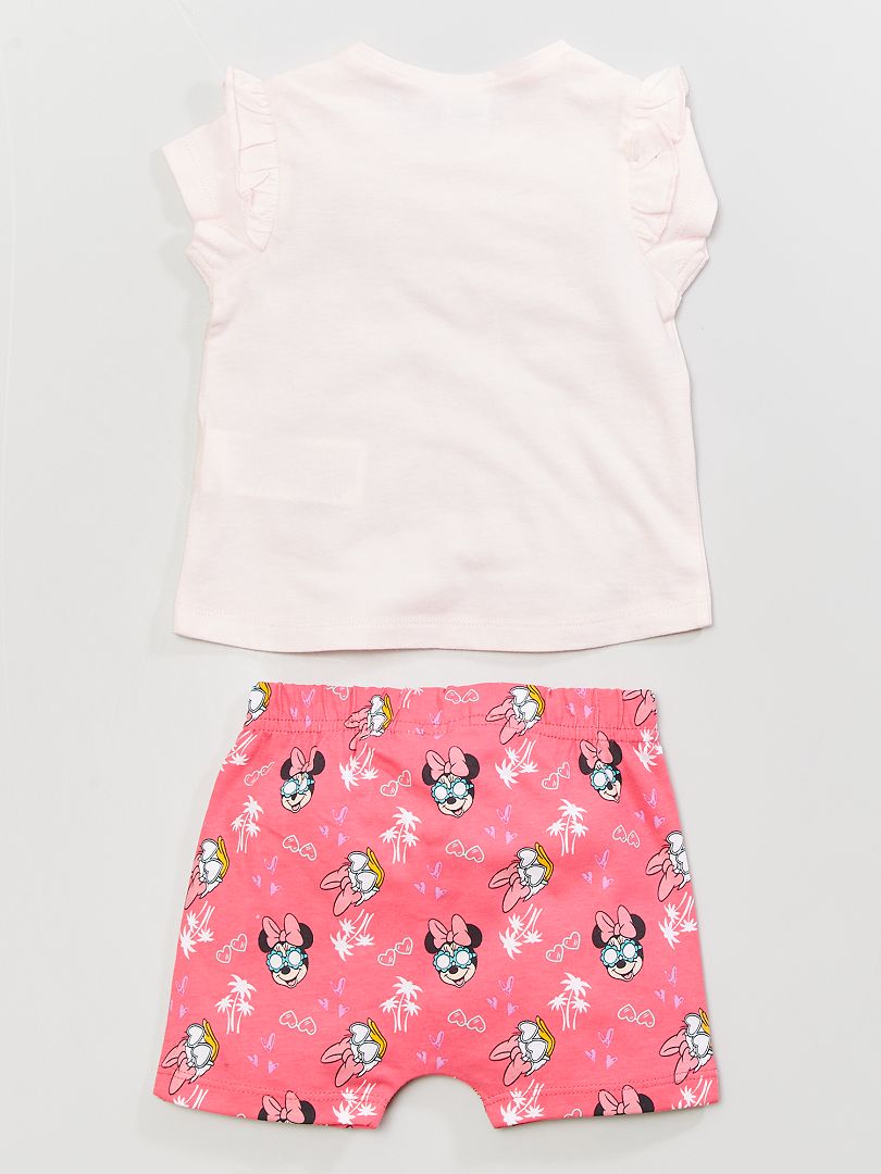 Conjunto De Pantal N Corto Camiseta Minnie Rosa Fucsia Kiabi