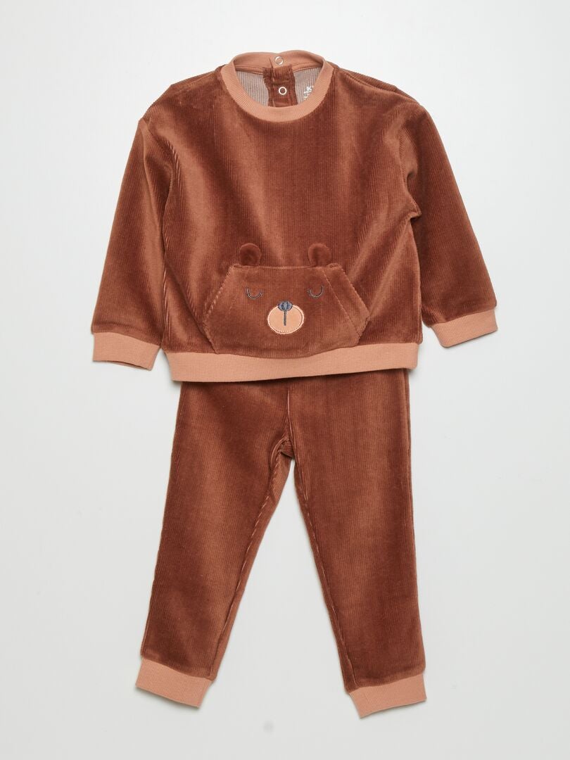 Conjunto De Pijama De Terciopelo 2 Piezas MARRON Kiabi 12 00