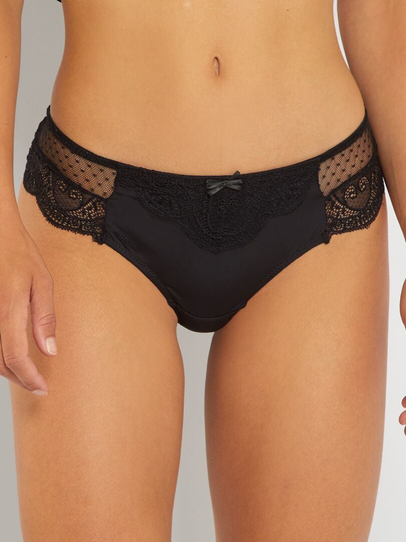 Culotte Tanga Envie De Lingerie Negro Kiabi