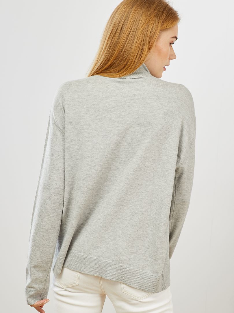 Jersey De Cuello Vuelto Gris Kiabi