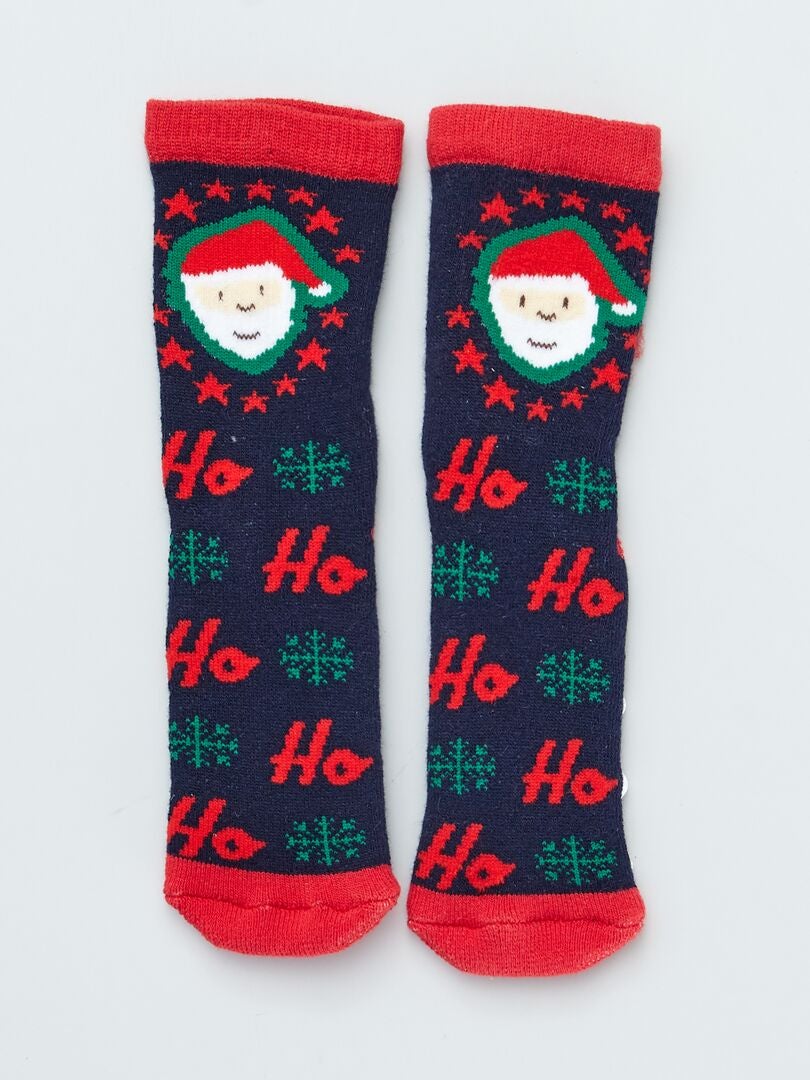 Pack De 2 Pares De Calcetines De Navidad Rojo Azul Kiabi 5 00