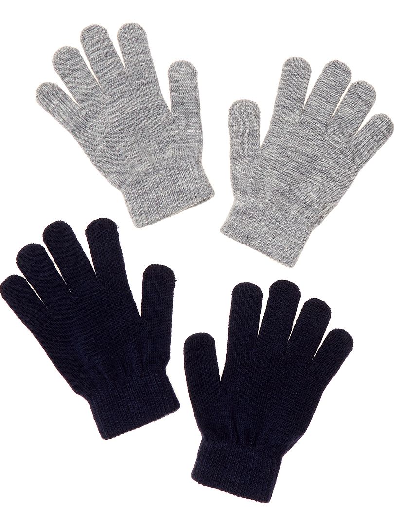 Pack De Pares De Guantes Lisos Gris Kiabi