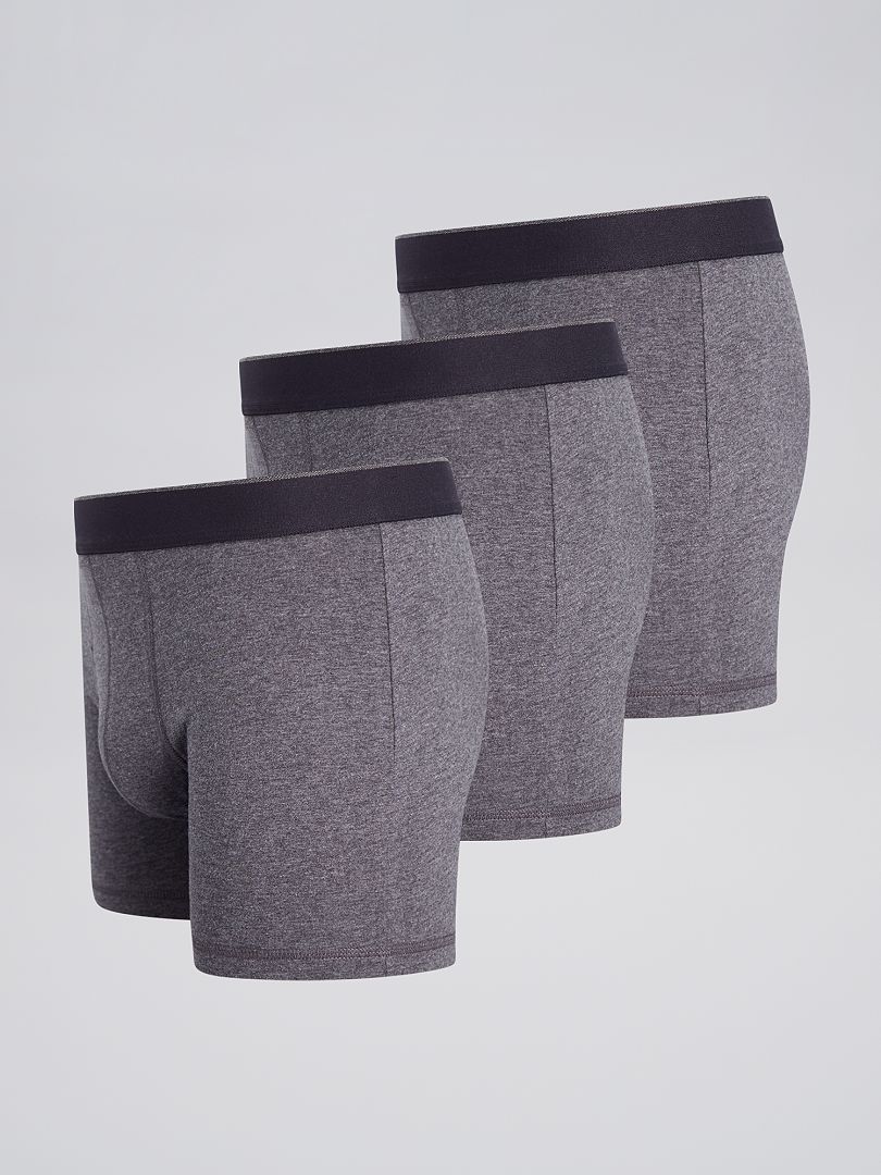 Pack De 3 Boxers Lisos GRIS Kiabi 9 00