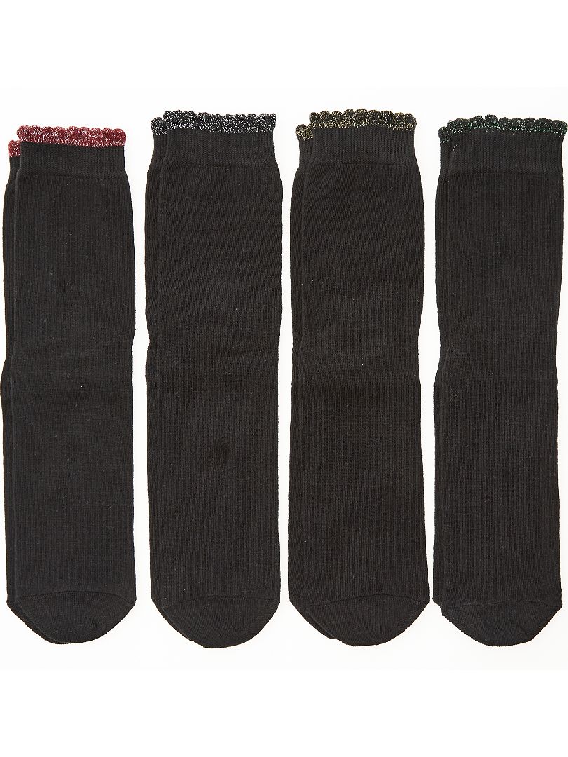 Pack De 4 Pares De Calcetines Negro Kiabi 6 00