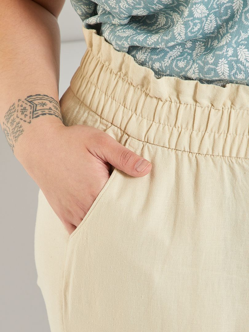 Pantalón recto vaporoso beige Kiabi 20 00