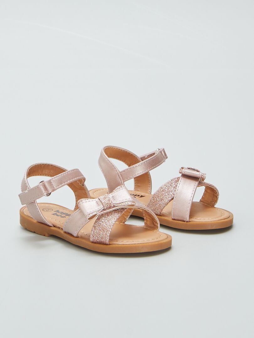 Sandalias Con Lazo Brillantes Rosa Kiabi