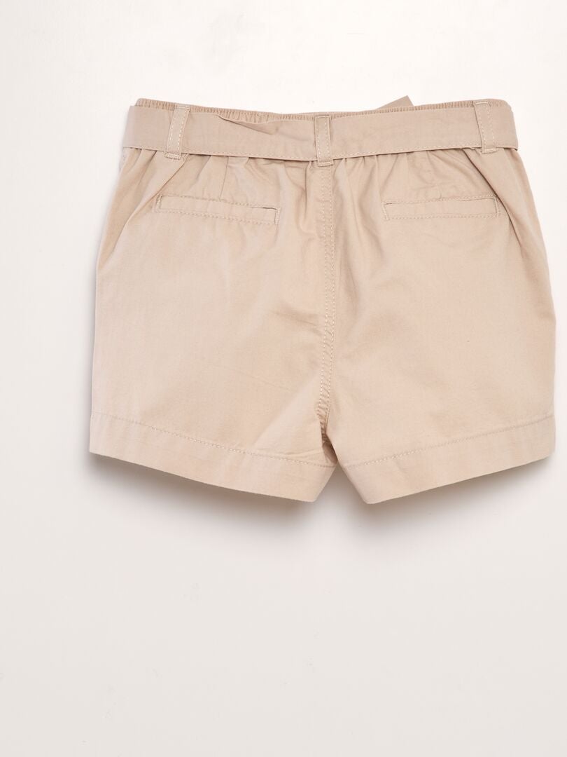 Short De Popelina BEIGE Kiabi 10 00