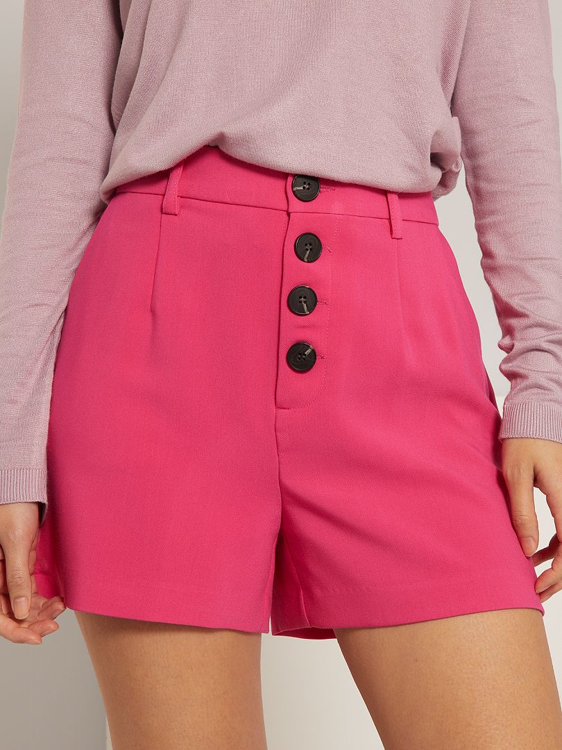 Short De Punto El Stico Rosa Intenso Kiabi