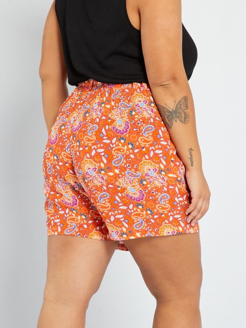 Short Vaporoso Estampado Naranja Kiabi