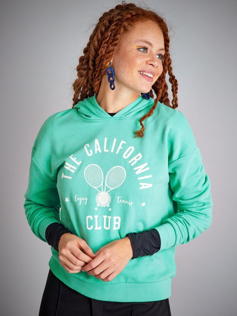 Sudadera Con Capucha Y Estampado De Fantas A Verde Kiabi