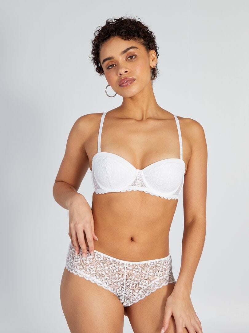 Sujetador Bandeau Con Foam Blanco Kiabi