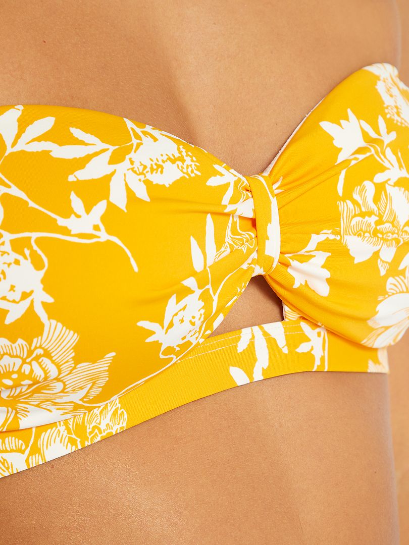 Sujetador De Bikini Tipo Bandeau Amarillo Kiabi