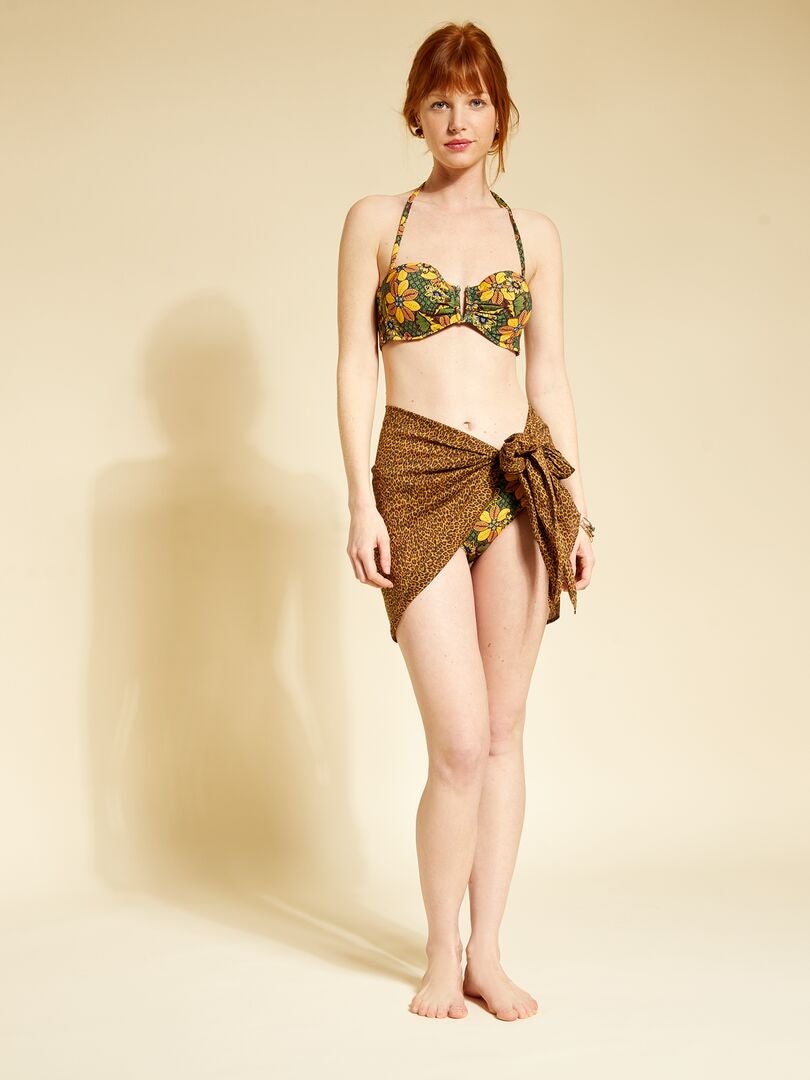 Sujetador De Bikini Tipo Bandeau Con Copas Verde Kiabi