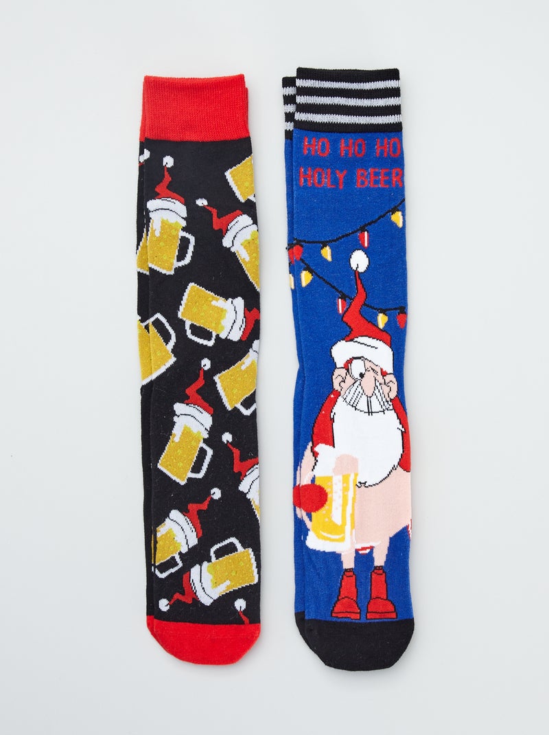 - Pack de 2 pares de calcetines Papá Noel BEIGE - Kiabi