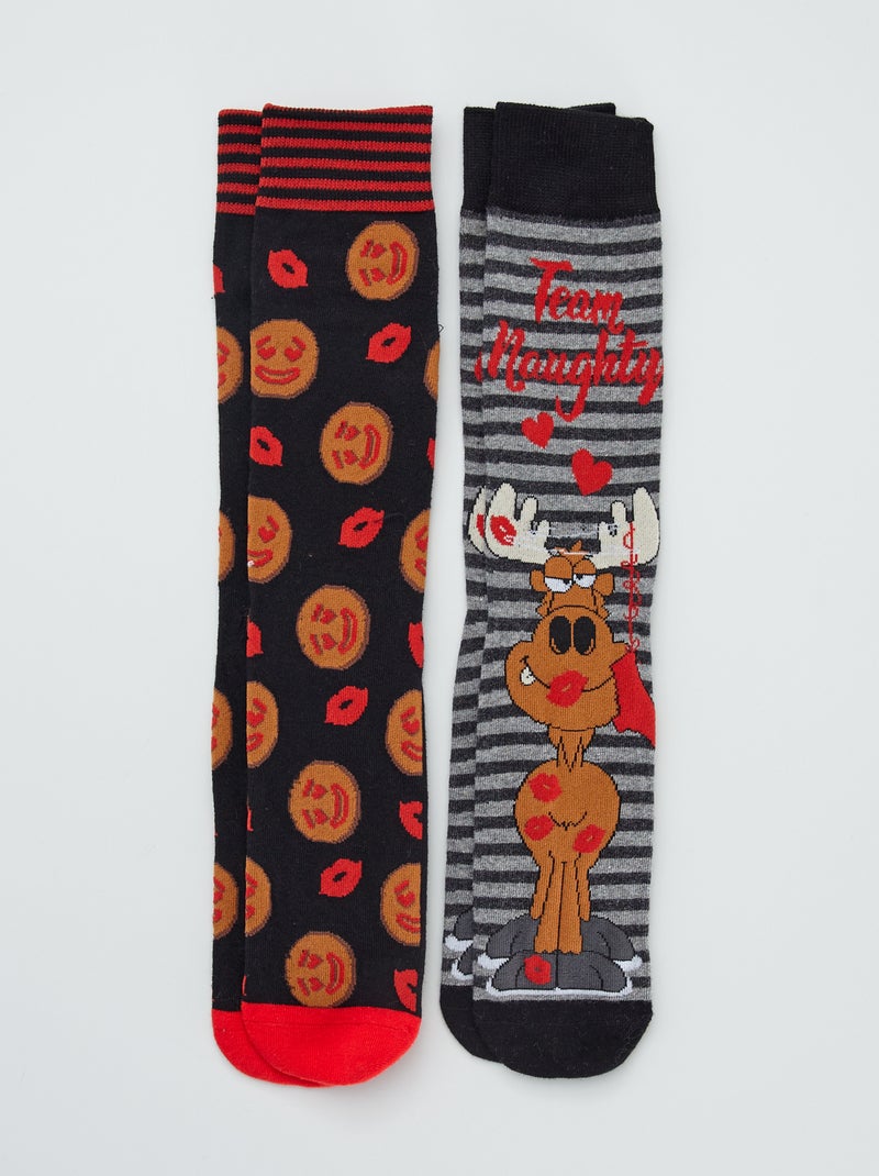 - Pack de 2 pares de calcetines Papá Noel reno - Kiabi