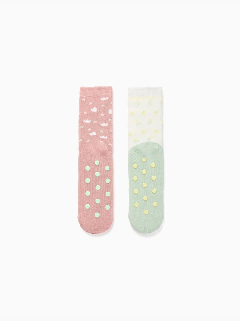 2 calcetines antideslizantes con motivos Multicolor - Kiabi