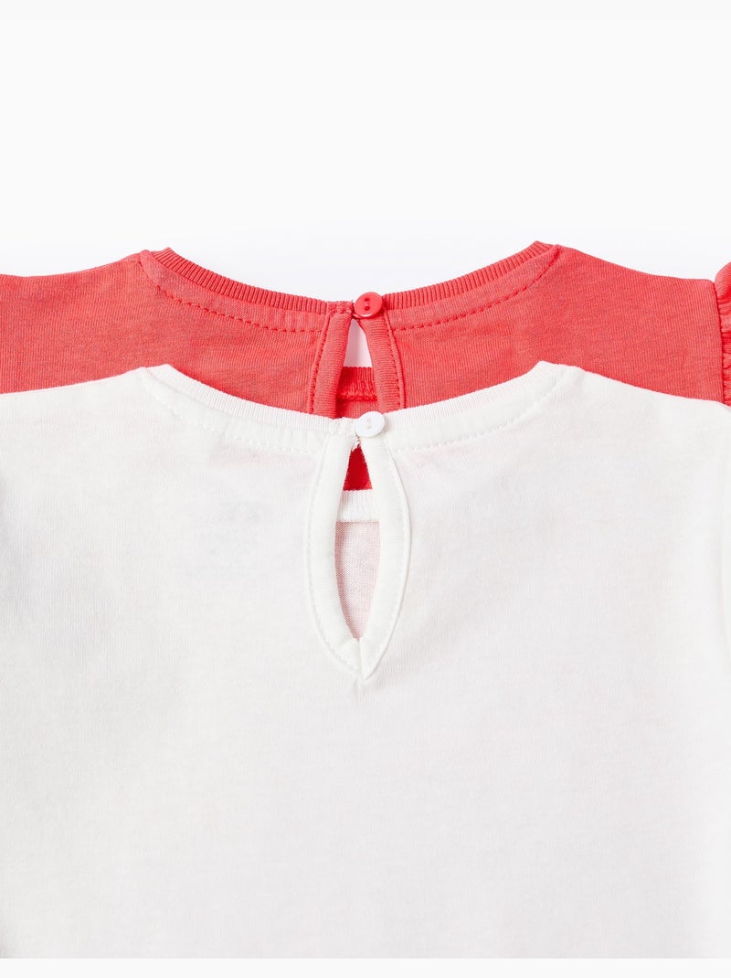 2 camisetas de algodón con palmeras estampadas Rosa - Kiabi