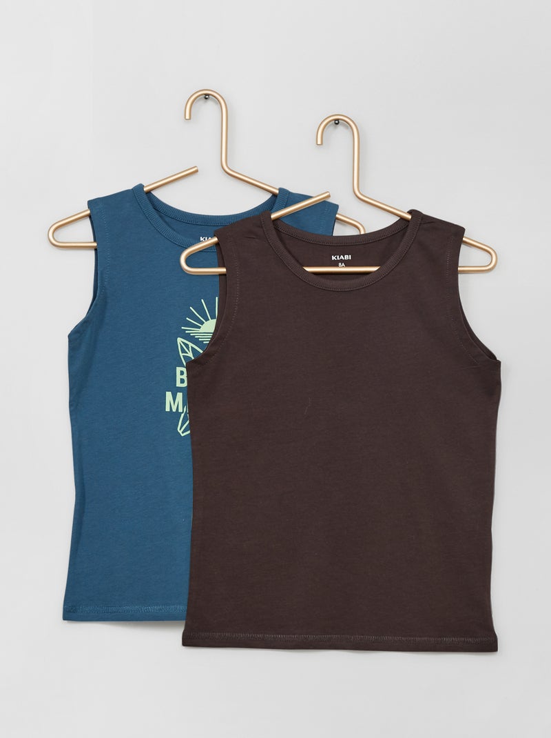 2 camisetas sin mangas de estilo 'surfero' AZUL - Kiabi