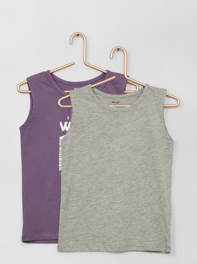 2 camisetas sin mangas de estilo 'surfero' PURPURA - Kiabi