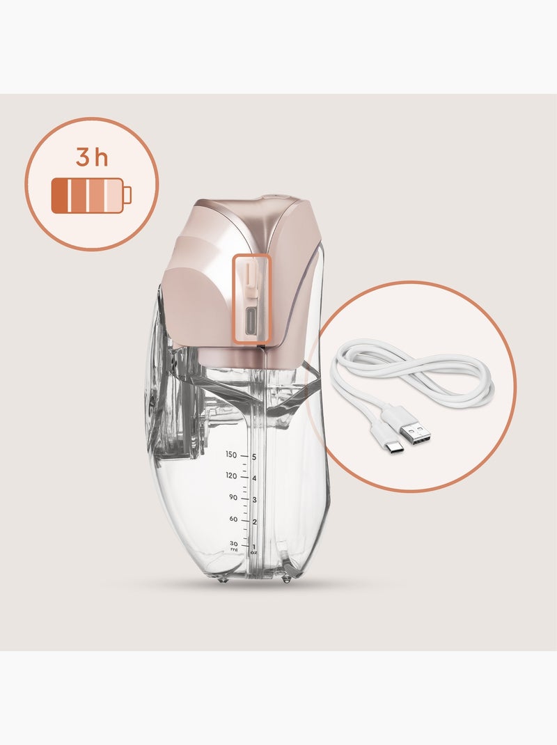 2 extractores de leche manos libres LIONELO Fidi Free Slim - Discretos - 150 ml - 4 tamaños - 3 h de Transparente - Kiabi