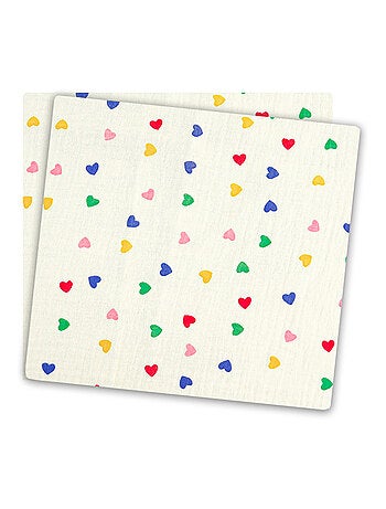 2 mantas de muselina de gasa de algodón, diseño de corazones, Los Gatitos