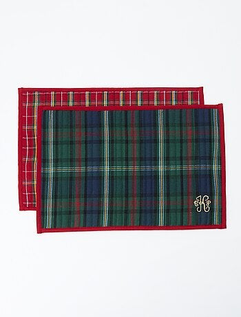 2 manteles individuales estampados de tartán 'Kiabi & Catherine Painvin'