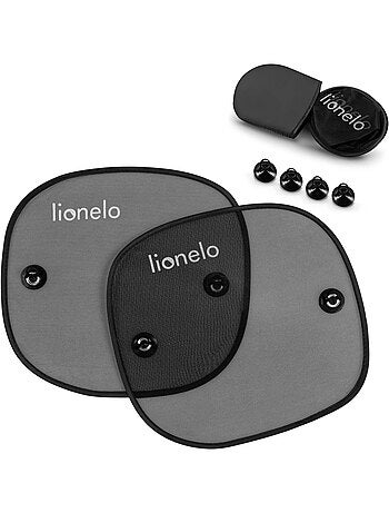 2 Parasoles para Coche 44x38 cm - LIONELO - Universal para Niños - Protección UV - Negro
