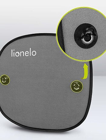 2 Parasoles para Coche 44x38 cm - LIONELO - Universal para Niños - Protección UV - Negro