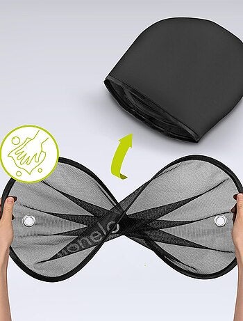 2 Parasoles para Coche 44x38 cm - LIONELO - Universal para Niños - Protección UV - Negro