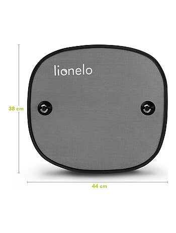 2 Parasoles para Coche 44x38 cm - LIONELO - Universal para Niños - Protección UV - Negro