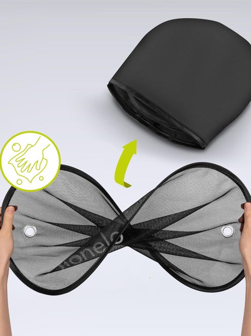 2 Parasoles para Coche 44x38 cm - LIONELO - Universal para Niños - Protección UV - Negro - Kiabi