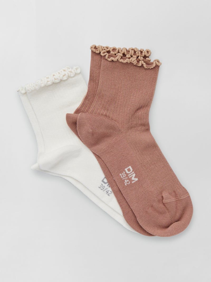 2 pares de calcetines tobilleros 'DIM Coton Modal Fantaisie' BEIGE - Kiabi
