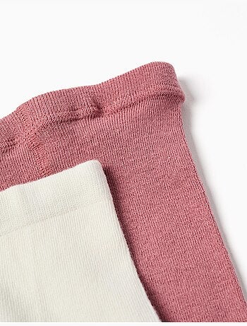 2 pares de leotardos acanalados/jacquard