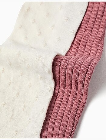 2 pares de leotardos acanalados/jacquard