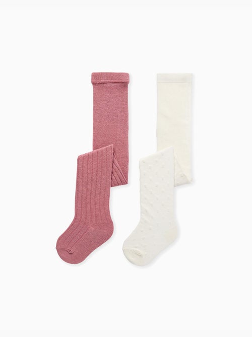 2 pares de leotardos acanalados/jacquard - Kiabi