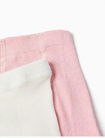 2 pares de leotardos acanalados/jacquard