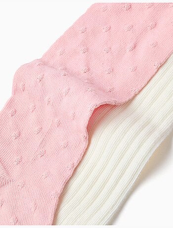 2 pares de leotardos acanalados/jacquard