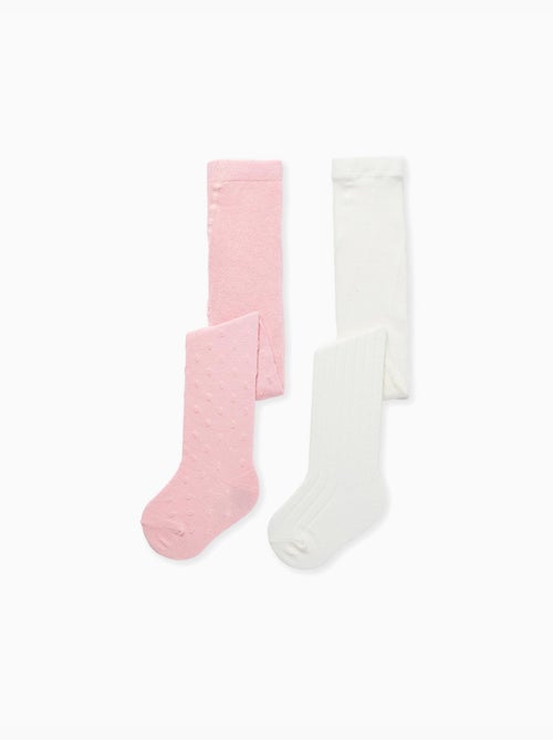 2 pares de leotardos acanalados/jacquard - Kiabi