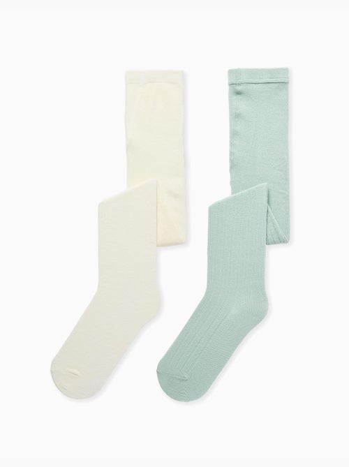 2 pares de leotardos acanalados/jacquard - Kiabi