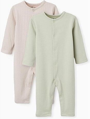 2 peleles de algodón acanalados/lisos