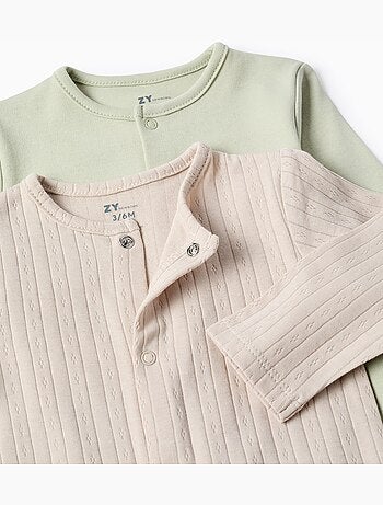 2 peleles de algodón acanalados/lisos