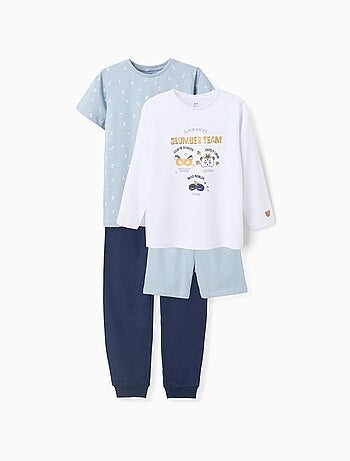 2 pijamas cortos/largos de algodón con estampados